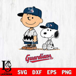 Cleveland Guardians Snoopy and Charlie brown Smile Sport Svg Eps Dxf Png File, MLB File Cut,Digital Download,Instant Download,MLB Svg Files