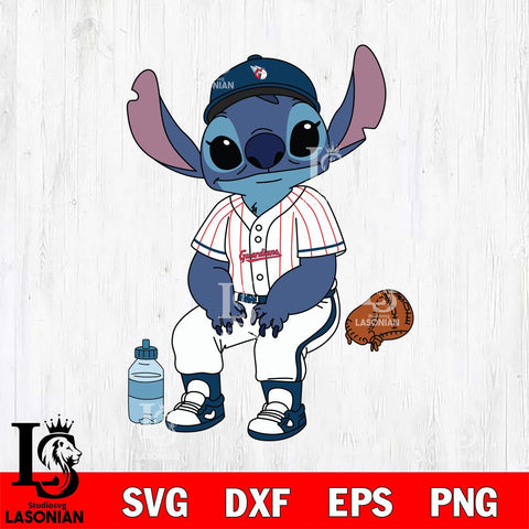 Cleveland Guardians Stitch resting SVG DXF EPS PNG FILE, MLB File Cut, Digital Download,Instant Download, Silhouette, Stitch Cricut