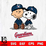 Cleveland Guardians snoopy and charlie brown sit baseball Svg Eps Dxf Png File, MLB File Cut,Digital Download,Instant Download,MLB Svg Files