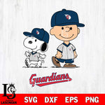 Cleveland Guardians snoopy and charlie brown sport Svg Eps Dxf Png File, MLB File Cut,Digital Download,Instant Download,MLB Svg Files