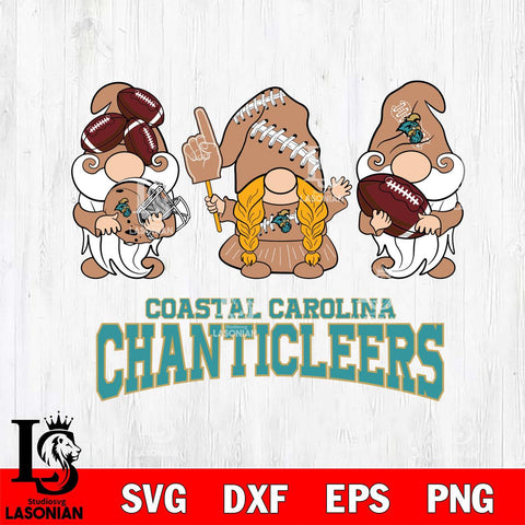 Coastal Carolina Chanticleers 3 Gnomes Football Svg Eps Dxf Png File, Digital Download, Instant Download