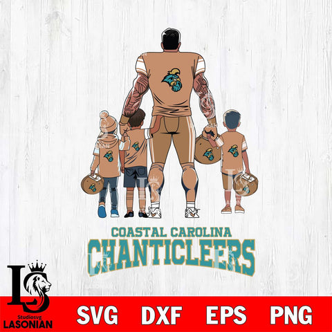 Coastal Carolina Chanticleers 4 Father and son Rugby SVG DXF EPS PNG FILE,NCAA SVG, Father day Digital Download,Instant Download, Silhouette
