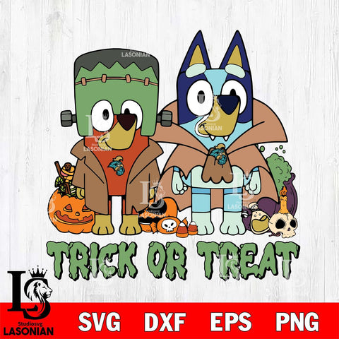 Coastal Carolina Chanticleers Bluey Halloween Trick or Treat Svg Eps Dxf Png File, Digital Download, Instant Download