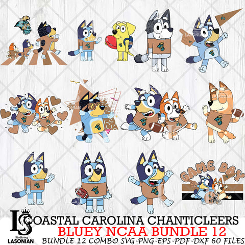 Coastal Carolina Chanticleers Bluey NCAA Bundle 12 Svg Eps Dxf Png File, Digital Download, Instant Download
