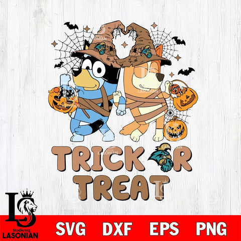 Coastal Carolina Chanticleers Bluey Trick or Treat Halloween 2 Svg Eps Dxf Png File, Digital Download, Instant Download