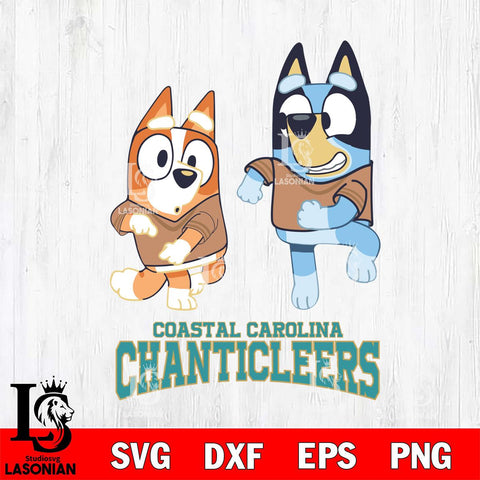 Coastal Carolina Chanticleers Bluey with Chilli Dance Svg Eps Dxf Png File, Digital Download, Instant Download