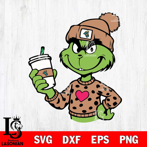 Coastal Carolina Chanticleers Boujee Grinch 11 Svg Eps Dxf Png File, Digital Download, Instant Download