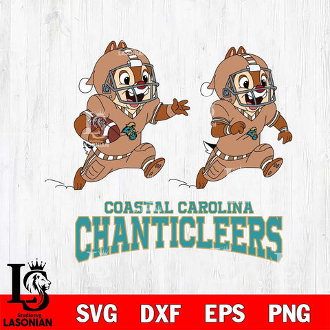 Coastal Carolina Chanticleers Chip & Dale Football Cricut,Christmas SVG DXF EPS PNG FILE, NCAA Digital Download,Instant Download, Silhouette