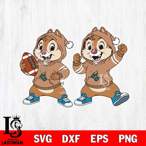 Coastal Carolina Chanticleers Chip và Dale Football File Cut, NCAA SVG DXF EPS PNG FILE, Digital Download , Criucut , Silhouette