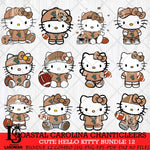 Coastal Carolina Chanticleers Cute Hello Kitty Bundle 12 SVG Eps Dxf Png File, NCAA Bundle svg, Digital Download, Instant Download