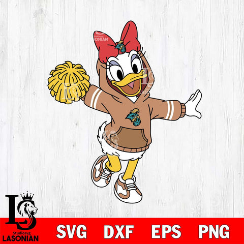 Coastal Carolina Chanticleers Daisy Duck Cheerleader Christmas File Cut, NCAA SVG DXF EPS PNG FILE, Digital Download , Criucut , Silhouette