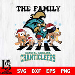Coastal Carolina Chanticleers Family Bluey Christmas Svg Eps Dxf Png File, Digital Download