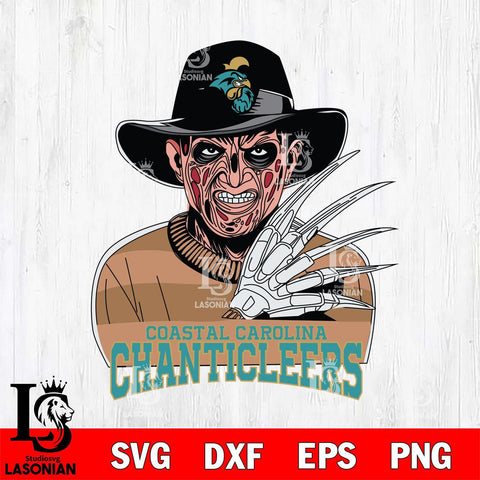 Coastal Carolina Chanticleers Freddy Krueger Horror Halloween Svg Eps Dxf Png File, NCAA svg, Digital Download, Instant Download