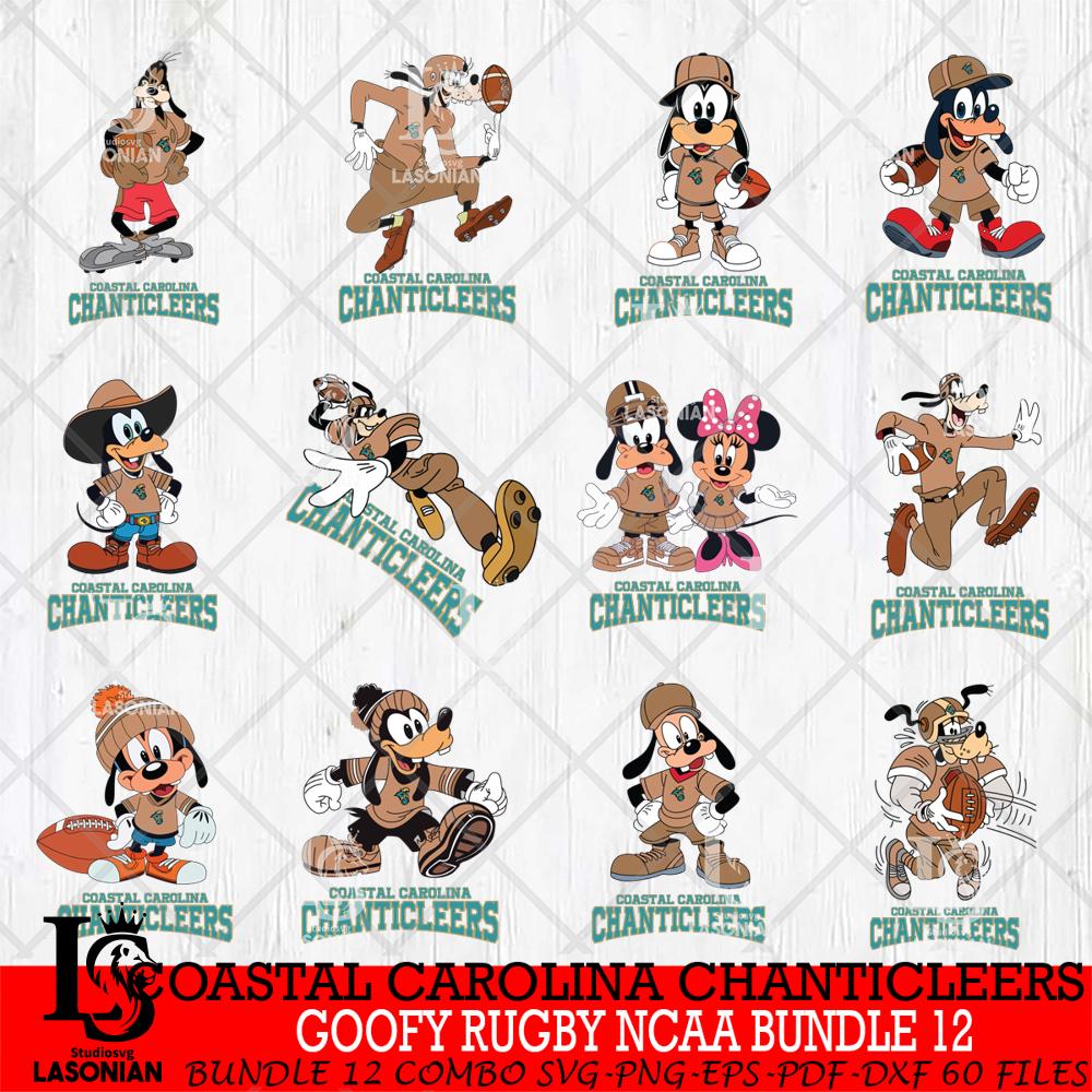 Coastal Carolina Chanticleers Goofy Rugby Disney NCAA Bundle 12 ...