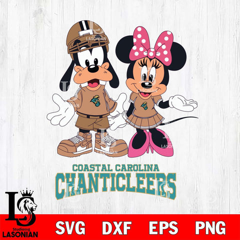Coastal Carolina Chanticleers Goofy and Minnie mouse Football SVG DXF EPS PNG FILE,NCAA svg ,Football Digital Download,Instant Download, Silhouette
