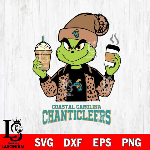 Coastal Carolina Chanticleers Grinch 2 coffee Svg Eps Dxf Png File, Digital Download, Instant Download