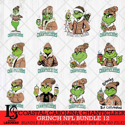 Coastal Carolina Chanticleers Grinch NCAA  Bundle 12 SVG Eps Dxf Png File, Digital Download, Instant Download
