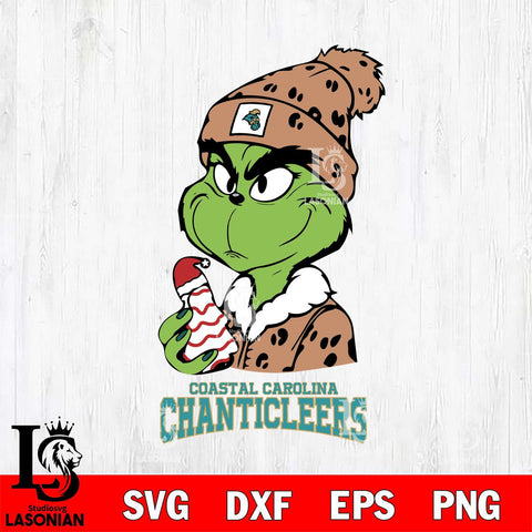 Coastal Carolina Chanticleers Grinch Tree Cake Svg Eps Dxf Png File, Digital Download, Instant Download