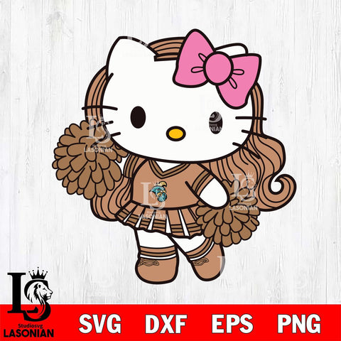 Coastal Carolina Chanticleers Hello Kitty Cheerleader 7 Svg Eps Dxf Png File, Digital Download, Instant Download