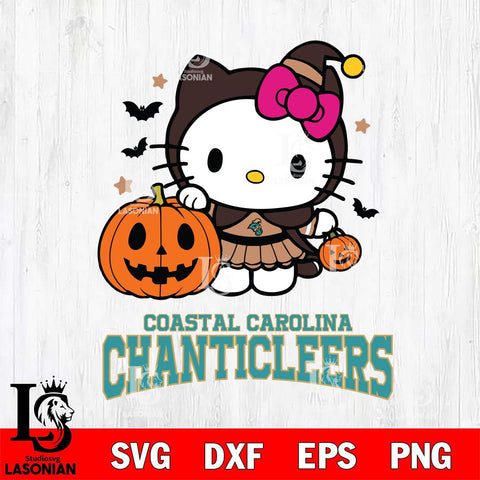 Coastal Carolina Chanticleers Hello Kitty Horror 1 Svg Eps Dxf Png File, Digital Download
