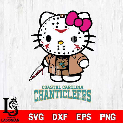 Coastal Carolina Chanticleers Hello Kitty Horror 3 Svg Eps Dxf Png File, Digital Download