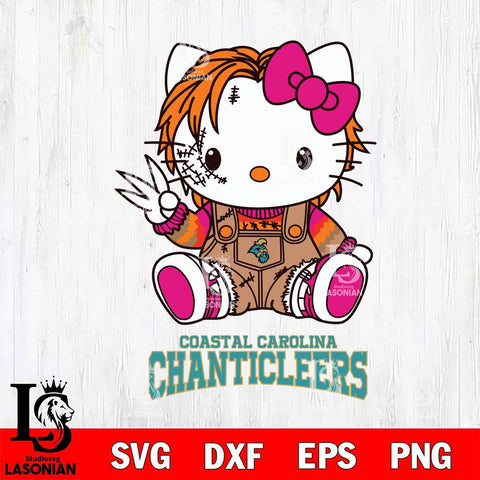 Coastal Carolina Chanticleers Hello Kitty Horror Svg Eps Dxf Png File, Digital Download