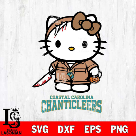 Coastal Carolina Chanticleers Hello Kitty Horror 5 Svg Eps Dxf Png File, Digital Download