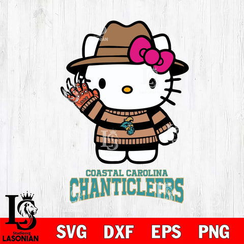 Coastal Carolina Chanticleers Hello Kitty Horror 6 Svg Eps Dxf Png File, Digital Download