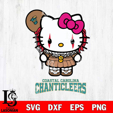Coastal Carolina Chanticleers Hello Kitty Horror 7 Svg Eps Dxf Png File, Digital Download