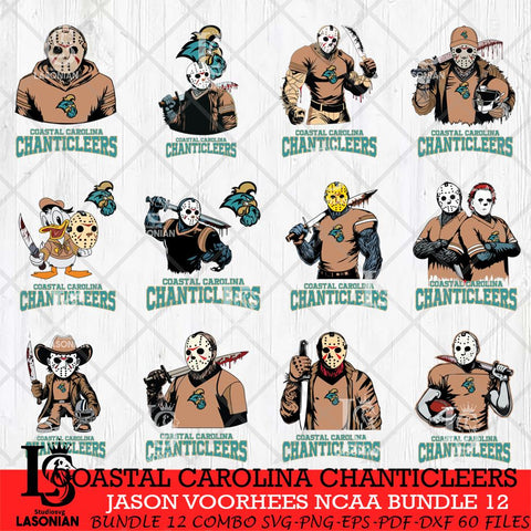 Coastal Carolina Chanticleers Jason Voorhees NCAA Bundle 12 SVG Svg Eps Dxf Png File, Digital Download