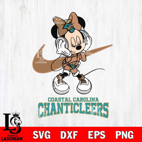 Coastal Carolina Chanticleers Minnie Mouse Dancing NIKE, Svg Eps Dxf Png File, Digital Download