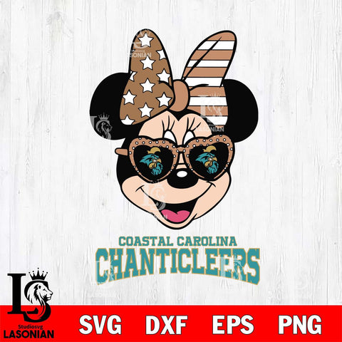 Coastal Carolina Chanticleers Minnie Mouse Love 2, Svg Eps Dxf Png File, Digital Download
