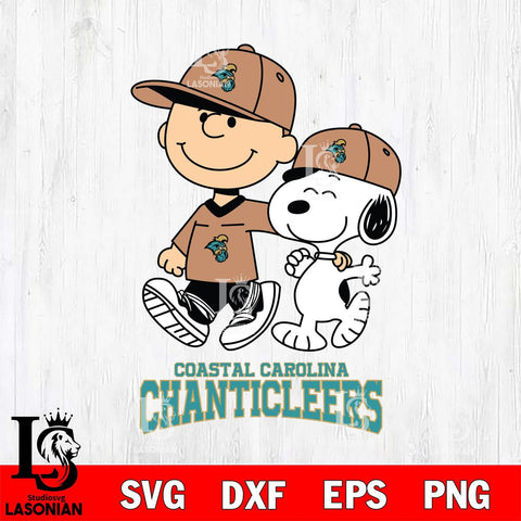 Coastal Carolina Chanticleers Peanuts Snoopy Friends SVG DXF EPS PNG FILE,Snoopy File Cut, NCAA Digital Download,Instant Download,Christmas Silhouette