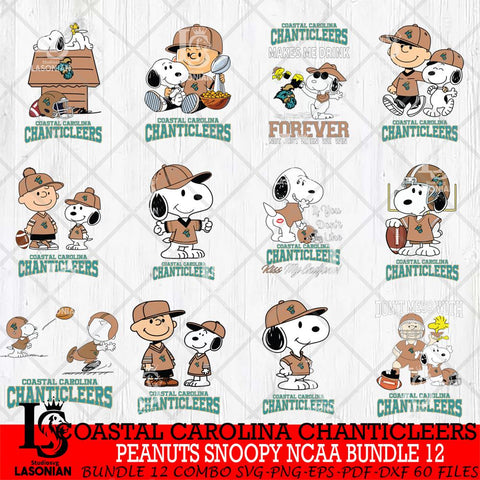 Coastal Carolina Chanticleers Peanuts Snoopy Player NCAA Bundle 12 SVG DXF EPS PNG FILE,Snoopy File Cut, bundle NCAA Digital Download,Instant Download, Silhouette