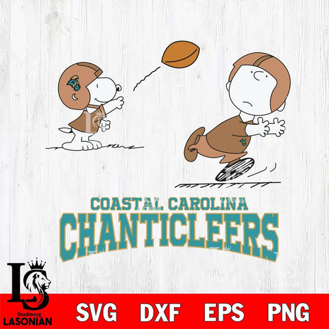 Coastal Carolina Chanticleers Peanuts play football SVG DXF EPS PNG FILE,Snoopy File Cut, NCAA Digital Download,Instant Download,Christmas Silhouette