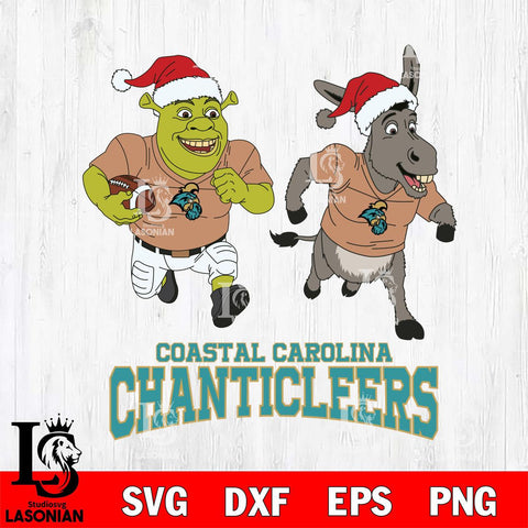 Coastal Carolina Chanticleers Shrek and Donkey Football Cricut,Christmas SVG DXF EPS PNG FILE, NCAA Digital Download,Instant Download, Silhouette