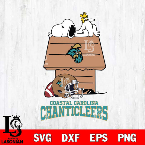 Coastal Carolina Chanticleers Snoopy Chill Football SVG DXF EPS PNG FILE,Snoopy File Cut, NCAA Digital Download,Instant Download,Christmas Silhouette