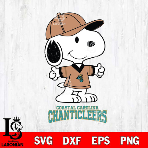 Coastal Carolina Chanticleers Snoopy football SVG DXF EPS PNG FILE,Snoopy File Cut, NCAA Digital Download,Instant Download,Christmas Silhouette