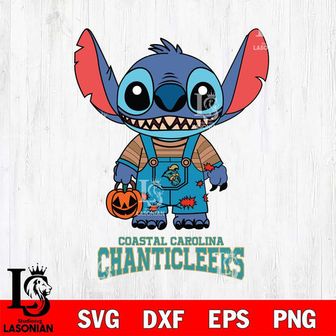 Coastal Carolina Chanticleers Stitch Horror Halloween Svg Eps Dxf Png File, NCAA svg, Digital Download, Instant Download