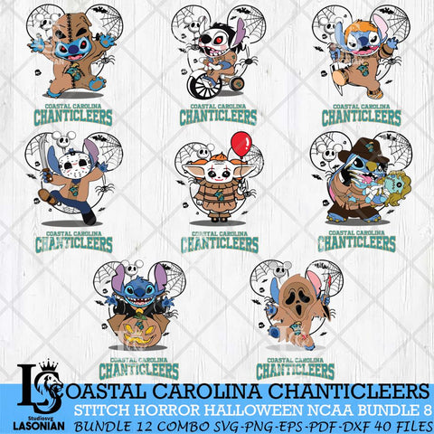 Coastal Carolina Chanticleers Stitch Horror Halloween Bundle NCAA Svg Eps Dxf Png File, Digital Download, Instant Download