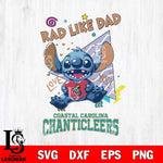 Coastal Carolina Chanticleers Stitch Love Rad Like Dad SVG DXF EPS PNG FILE, NCAA File Cut,Digital Download,Instant Download