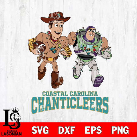 Coastal Carolina Chanticleers Woody & Buzz Lightyear Football Cricut,Christmas SVG DXF EPS PNG FILE, NCAA Digital Download,Instant Download, Silhouette