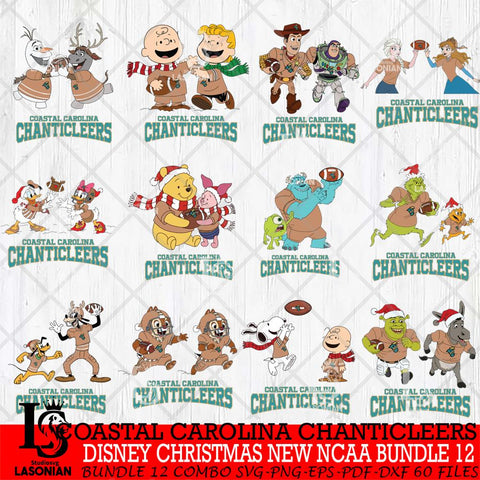 Coastal Carolina Chanticleers  Disney Christmas New NCAA Bundle 12 Cricut,Christmas SVG DXF EPS PNG FILE, BUNDLE NCAA Digital Download,Instant Download, Silhouette