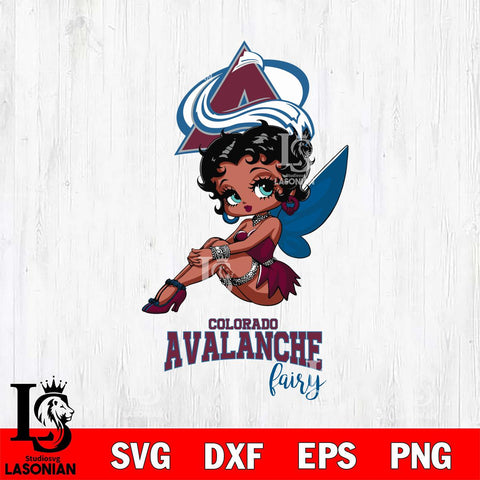 Colorado Avalanche Beauty Black Fairy Betty Boop, Svg Eps Dxf Png File, Digital Download