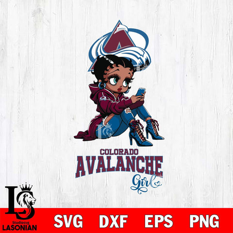 Colorado Avalanche Beauty Black Fan Girl Football, Svg Eps Dxf Png File, Digital Download