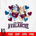 Colorado Avalanche Bluey & Bingo 10 Svg Eps Dxf Png File, NHL svg, Digital Download, Instant Download