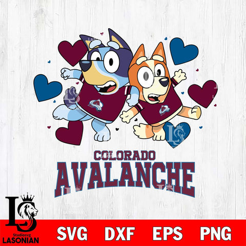 Colorado Avalanche Bluey & Bingo 10 Svg Eps Dxf Png File, NHL svg, Digital Download, Instant Download