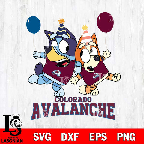 Colorado Avalanche Bluey & Bingo 11 Svg Eps Dxf Png File, NHL svg, Digital Download, Instant Download