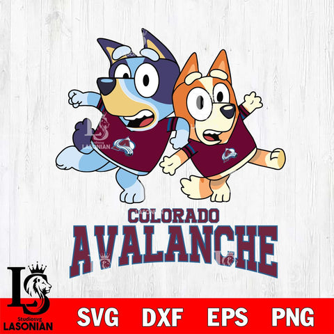 Colorado Avalanche Bluey & Bingo 13 Svg Eps Dxf Png File, NHL svg, Digital Download, Instant Download