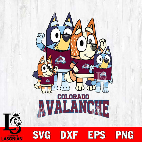 Colorado Avalanche Bluey & Bingo 14 Svg Eps Dxf Png File, NHL svg, Digital Download, Instant Download